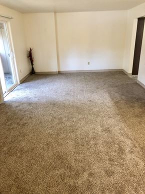 Anchorage apartment for rent - an empty living room with carpet and a door