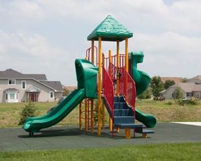 Northfield townhouse for rent - a colorful playground with a slide in a park