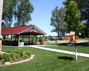 Worthington apartment for rent - a pavilion in a park with a childrens play area