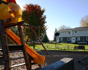New Prague townhouse for rent - a playground with a slide and swings in a park