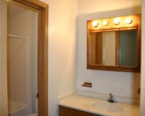 Worthington townhouse for rent - a bathroom with a sink and a mirror
