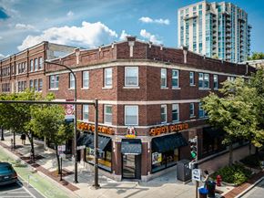 Evanston apartment for rent - a brick building on the corner of a city street