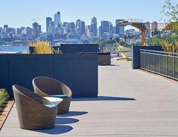 Rooftop deck with sweeping seattle views