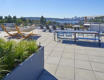Rooftop deck with sweeping seattle views