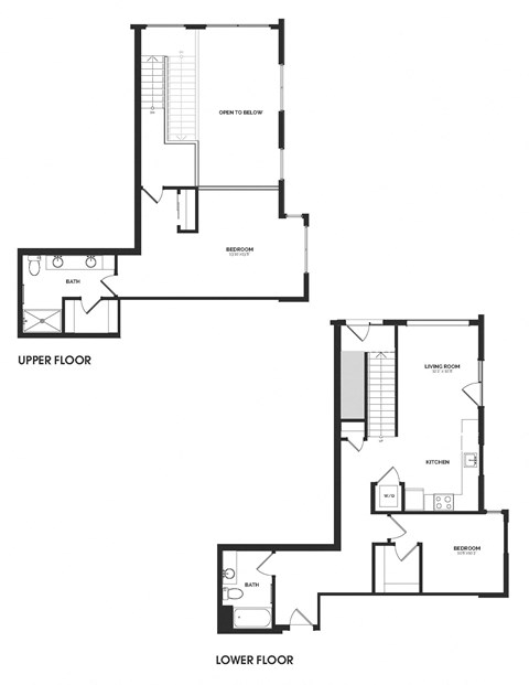 Floor plan for 2 beds, 2 baths, 1348 sqft