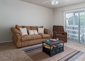 Lafayette apartment for rent - a living room with two couches and a coffee table