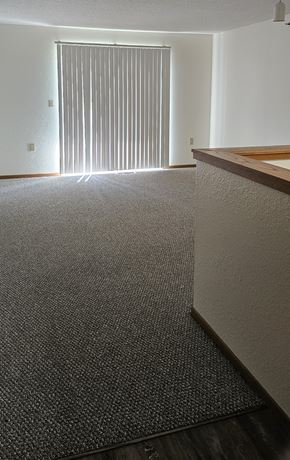 Clearbrook apartment for rent - A room with a carpeted floor and a wooden counter.