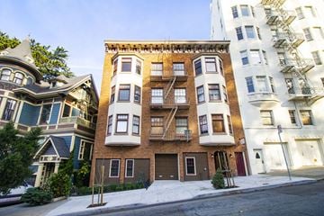 San Francisco apartment for rent - A row of buildings with a mix of architectural styles.