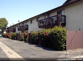 Bellflower apartment for rent - a row of houses with wooden balconies