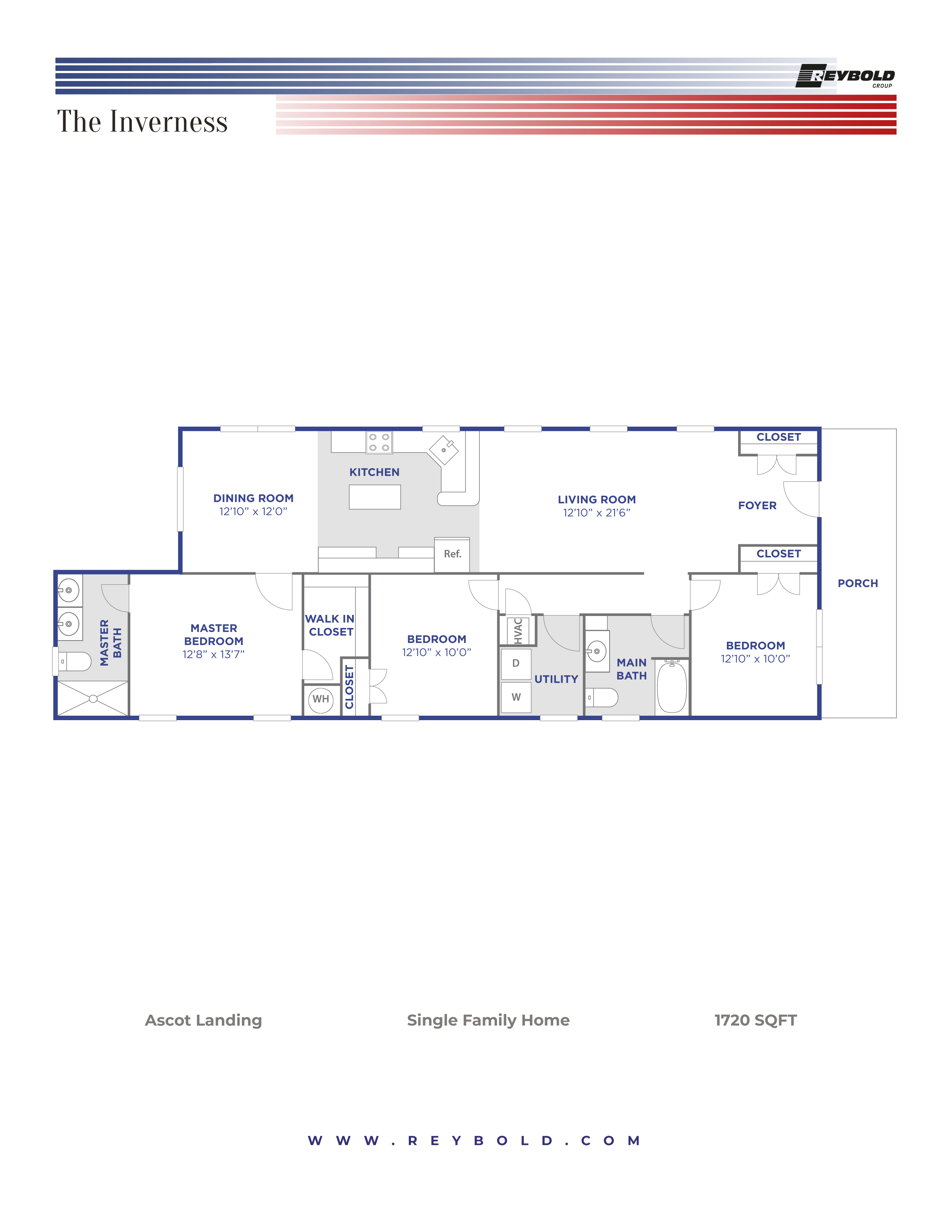 Floor plan for 3 beds, 2 baths, 1774 sqft