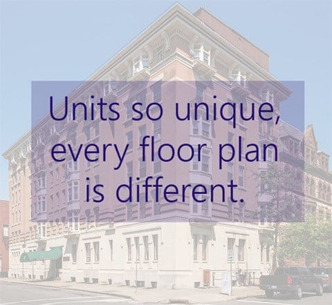 Floor plan for 1 bed, 1 bath, 595 sqft