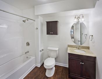 Upgraded bathroom with surround