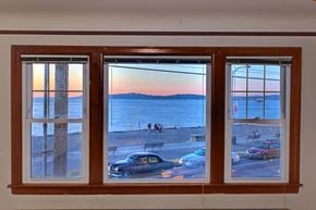Seattle apartment for rent - a view of the beach from a window