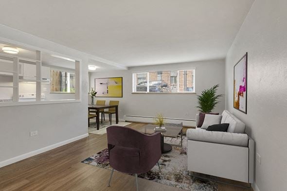 Denver apartment for rent - the living room of an apartment with a couch and a chair