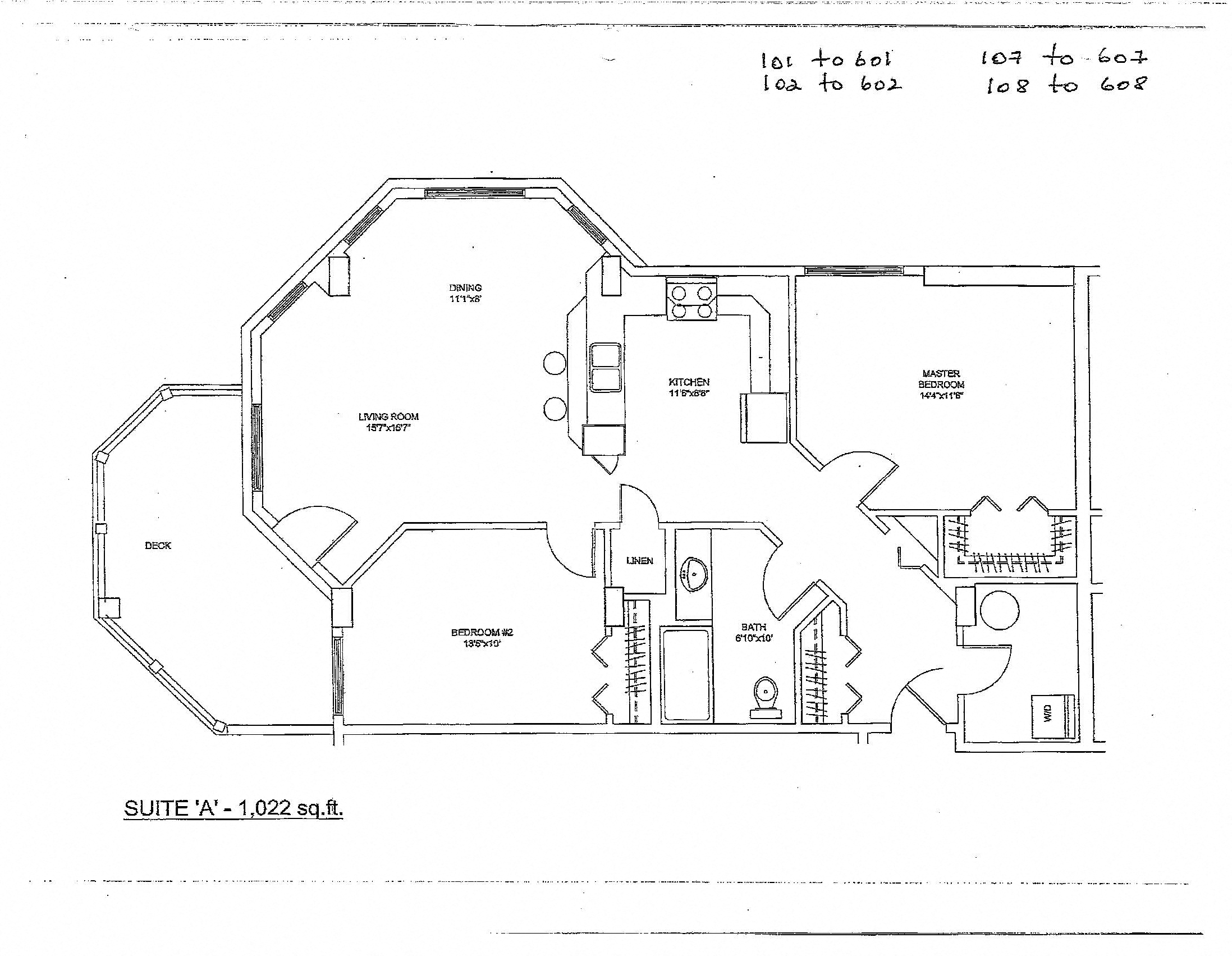 Floor plan for 2 beds, 1 bath, 1481 sqft