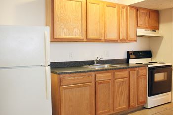 Fully equipped kitchen with modern appliances