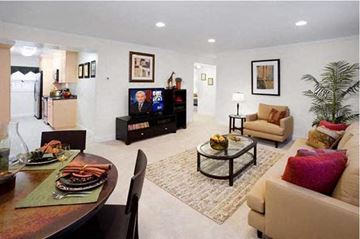Brighton apartment for rent - a living room with a table and a television