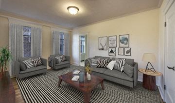 Cambridge apartment for rent - a living room with couches and a coffee table