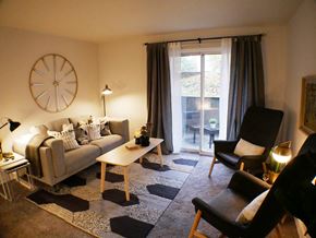 Cincinnati apartment for rent - Living Room With Expansive Window at Galbraith Pointe Apartments, Ohio, 45231