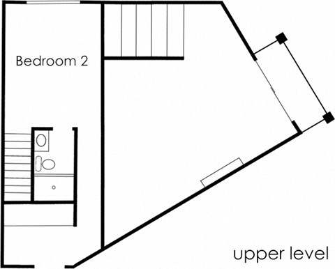 Floor plan for 2 beds, 2 baths, 975 sqft