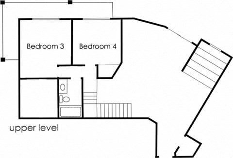 Floor plan for 4 beds, 2 baths, 1590 sqft