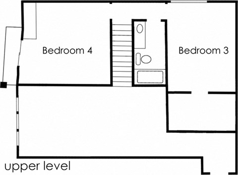 Floor plan for 4 beds, 2 baths, 1507 sqft