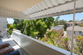 Los Angeles apartment for rent - the view from the porch of a house with a white roof