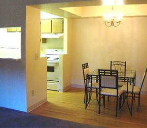 Glendale apartment for rent - an empty dining room with a table and chairs