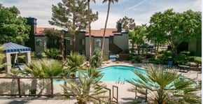 Las Vegas apartment for rent - a large swimming pool in front of a house
