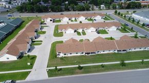 West Fargo townhouse for rent - an aerial view of a group of houses in a neighborhood