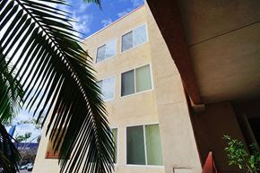 San Diego apartment for rent - a building with a palm tree in front of it