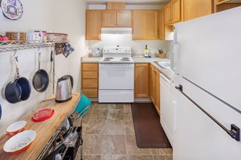 Updated cabinets, sinks and counter tops