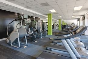 Santa Ana apartment for rent - A gym with treadmills, elliptical machines and other cardio equipment.