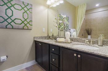 Spacious bath designs with double vanities*