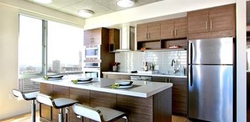 Expansive kitchen and living area