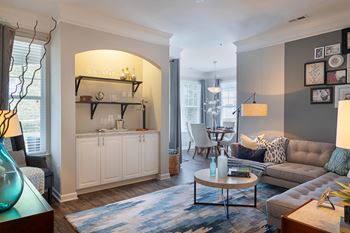 Built-in bookshelves