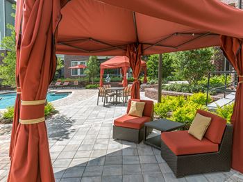 Poolside cabanas for lounging