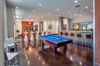 Game room with pool table