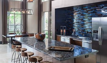 Trendy clubhouse with demonstration kitchen