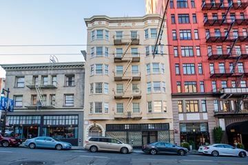 San Francisco apartment for rent - A row of buildings with cars parked in front.