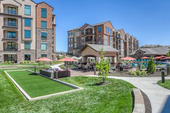 Outdoor bocce ball court