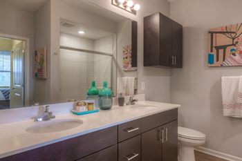 Bathroom with vanity lights