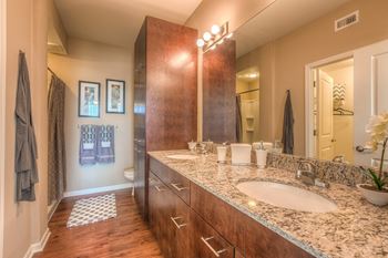 Bathroom with vanity lights