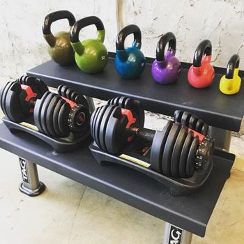 Fitness center with free weights