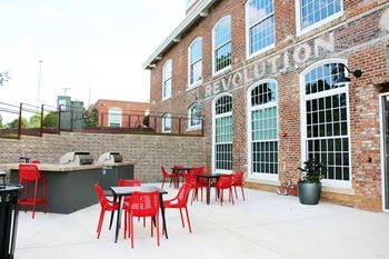 Outdoor terrace with grilling stations