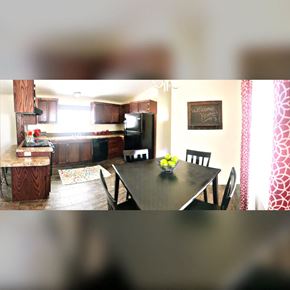 Montrose apartment for rent - a view of a kitchen and a dining room table