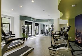 Seattle apartment for rent - A gym with treadmills and exercise equipment.