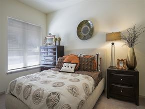 Fayetteville apartment for rent - a bedroom with a bed and a window