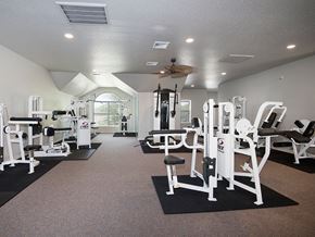 Oxford apartment for rent - a gym with weights and cardio equipment in a home gym
