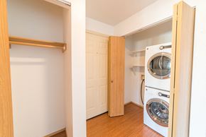 Seattle apartment for rent - a laundry room with a washer and dryer in a closet